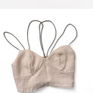 H&M Beige Strappy Crop Top